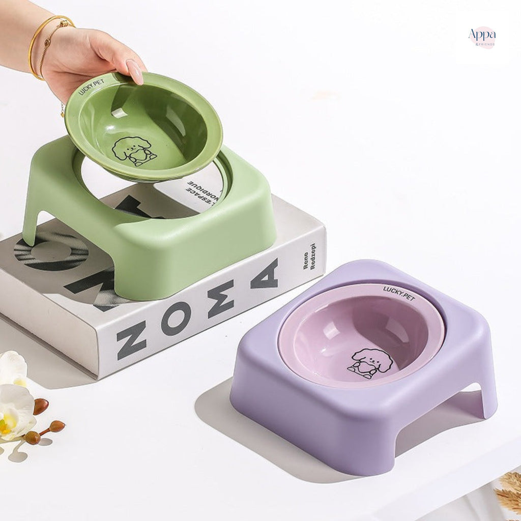Creative Cartoon Flying Saucer Bowl with Bowl Rack Household Ceramic Pet Bowl Cat Food Bowl Dog Bowl High Beauty Value Cat and Dog Food Basin