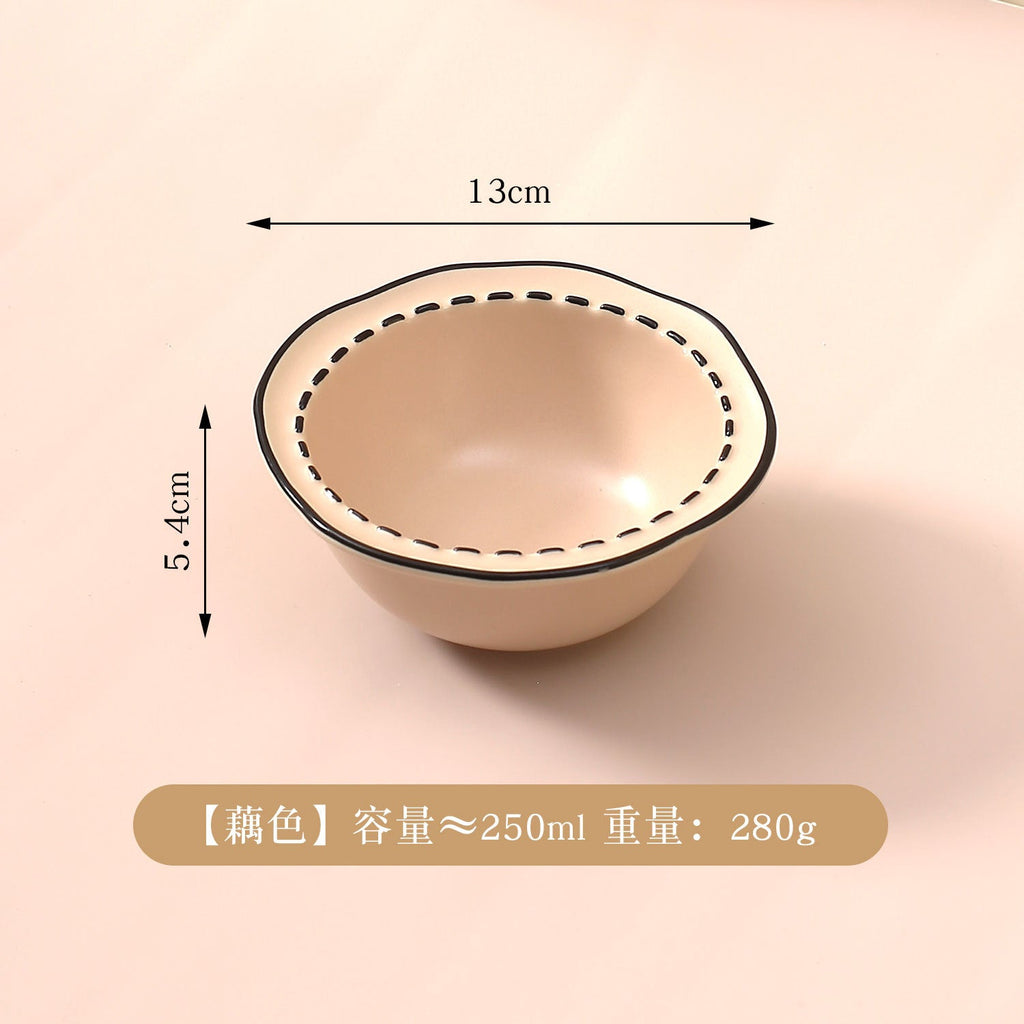 Ceramic cat bowl cat food bowl cat food bowl dog bowl dog bowl drinking bowl double bowl cervical protection Pet Bowl supplies