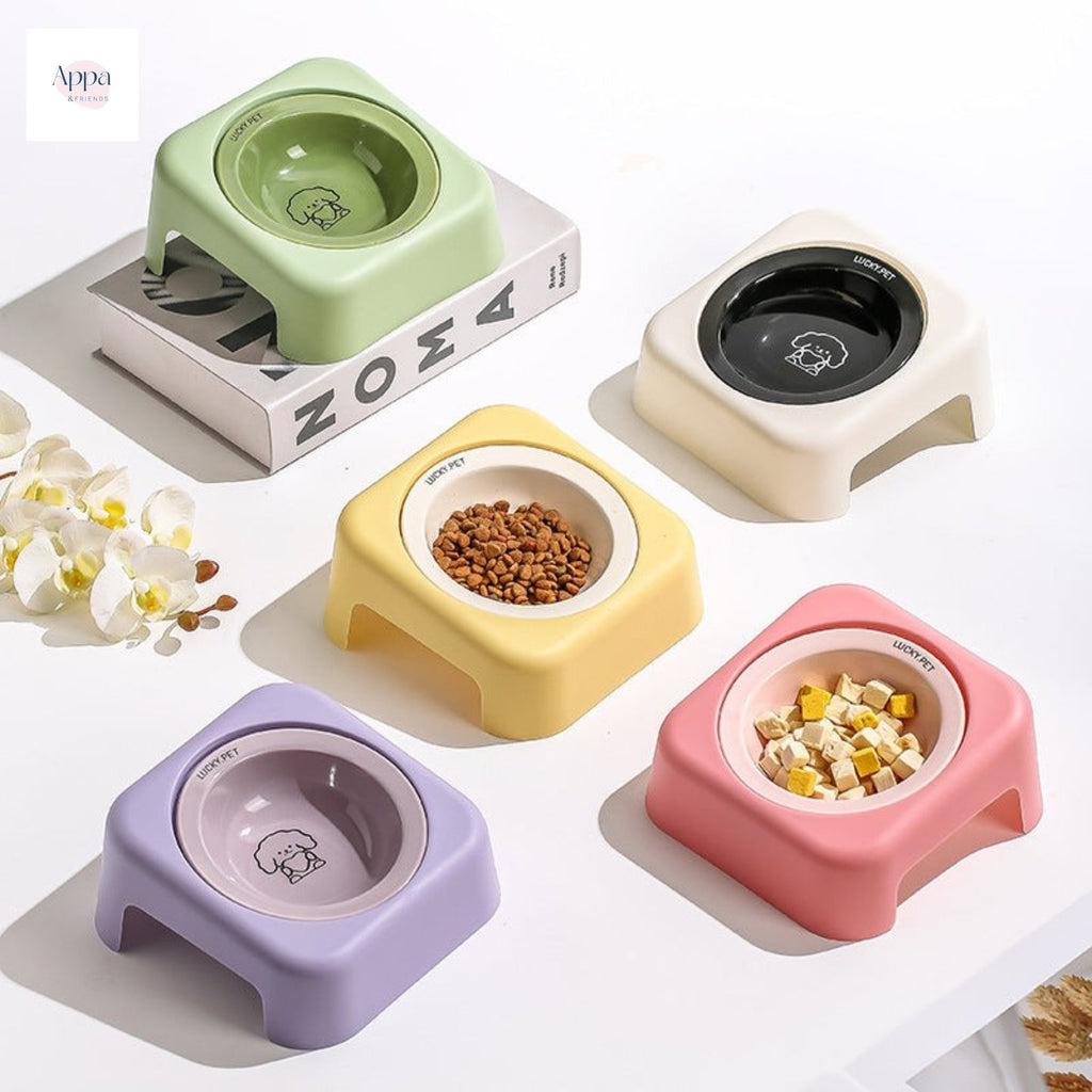 Creative Cartoon Flying Saucer Bowl with Bowl Rack Household Ceramic Pet Bowl Cat Food Bowl Dog Bowl High Beauty Value Cat and Dog Food Basin