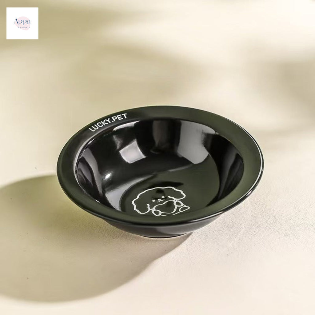 Creative Cartoon Flying Saucer Bowl with Bowl Rack Household Ceramic Pet Bowl Cat Food Bowl Dog Bowl High Beauty Value Cat and Dog Food Basin